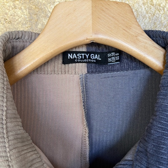Nasty Gal Women’s Oversized Corduroy Color Block Button-Up Shirt Jacket Shacket - Picture 9 of 9